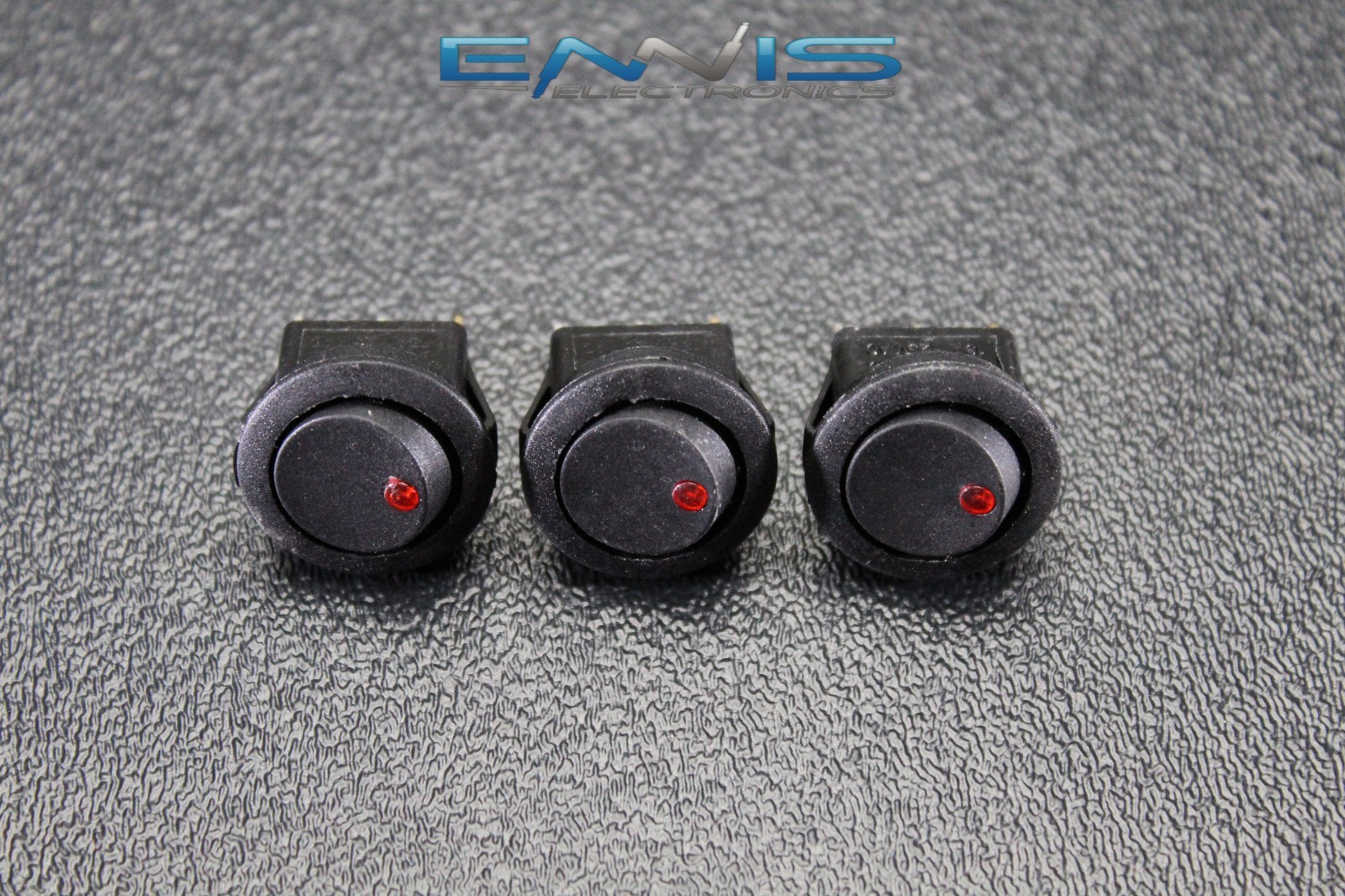 5 PCS ROUND ON OFF ROCKER SWITCH MINI TOGGLE RED LED 3/4 MOUNT HOLE EC-1103ARD