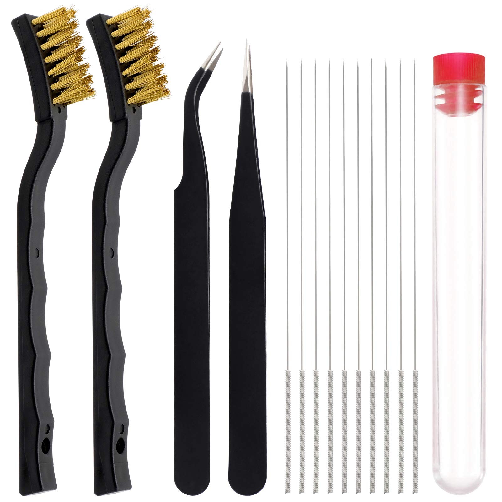 3D Printer Nozzle Cleaning Kit with Brush  10 Pieces 0.4 mm Cleaning Needles,...