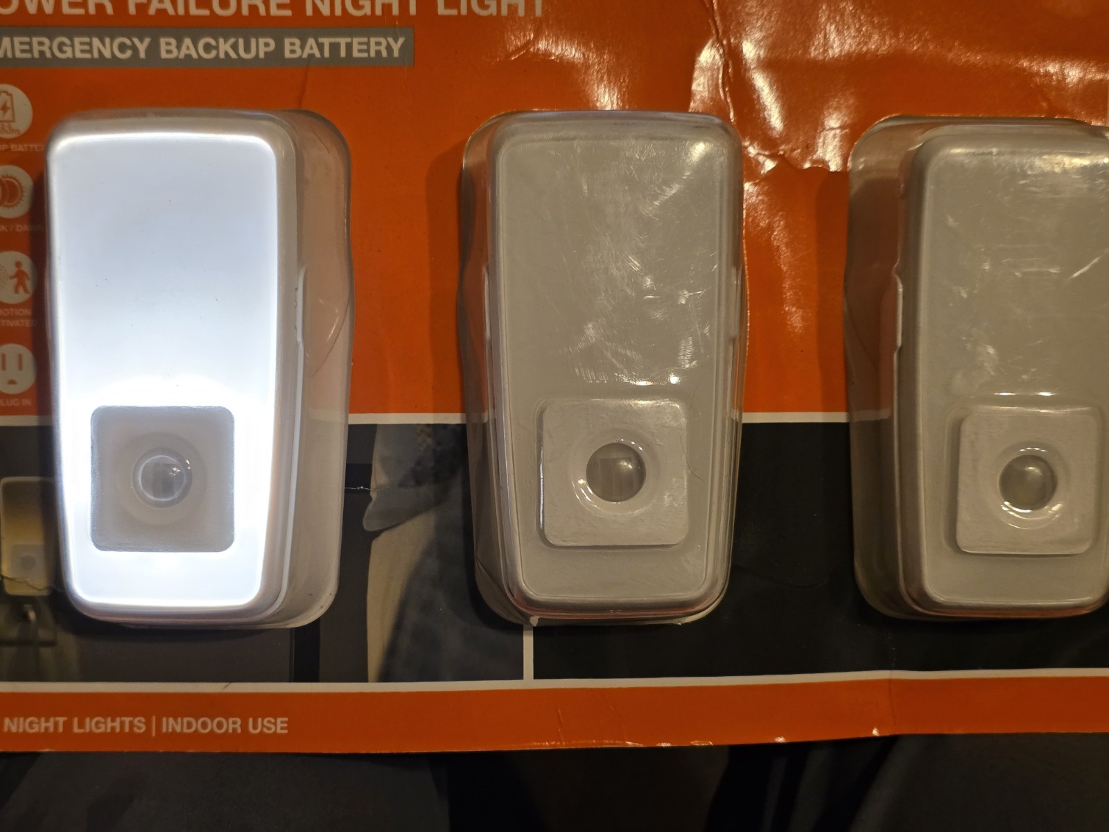 Power Failure LED Night Lights Emergency Backup Motion Activated 3 pack New