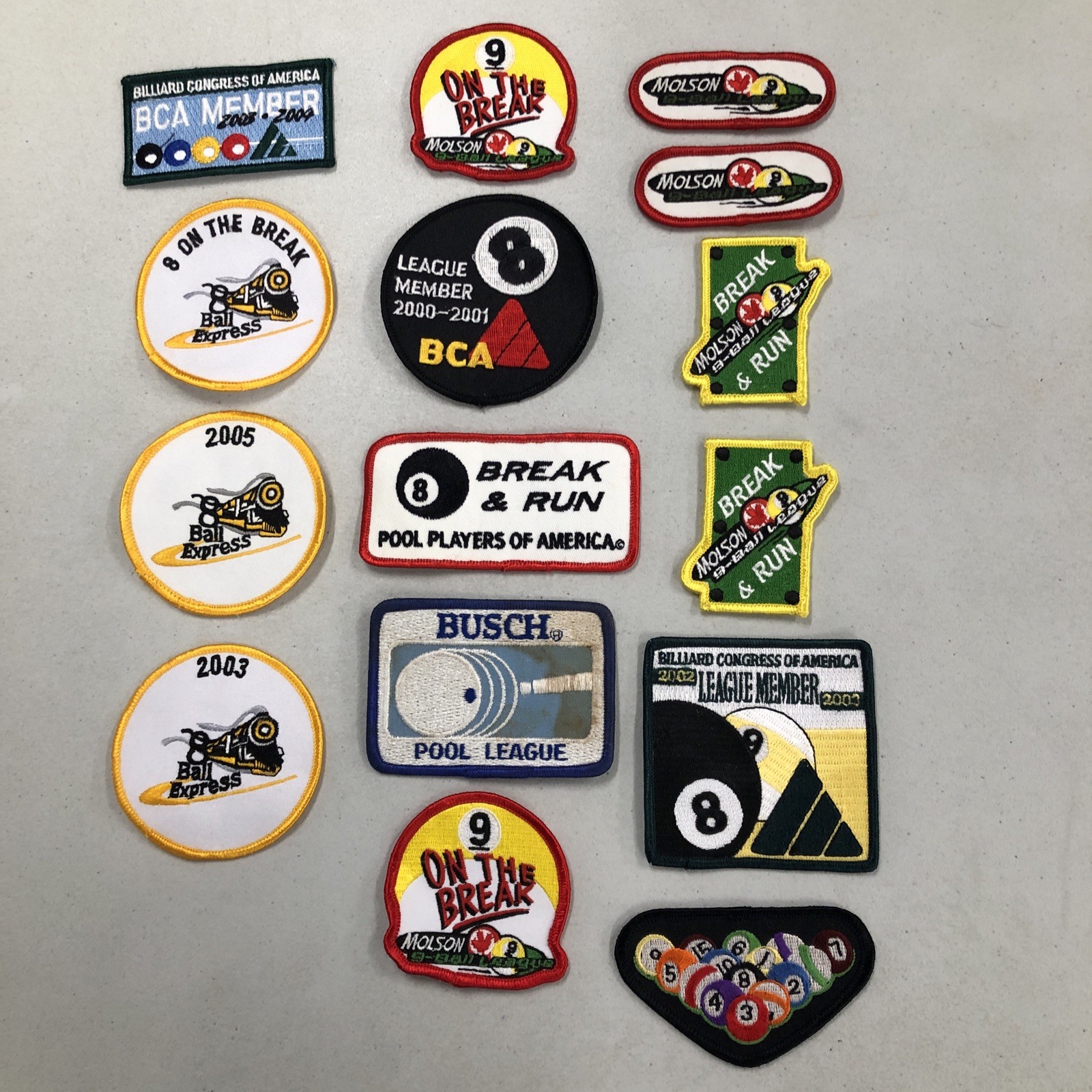 New 15 Patches Rare Vintage Variety of Billiards Pool League Patches (#31) BCA