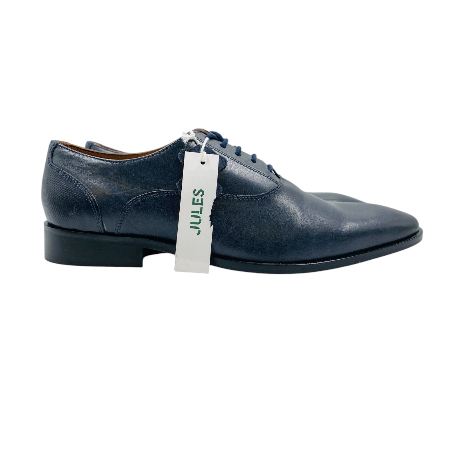 JULES Mens Dark Blue Designer Leather Formal Shoes EUR 41 UK 7 US 7.5