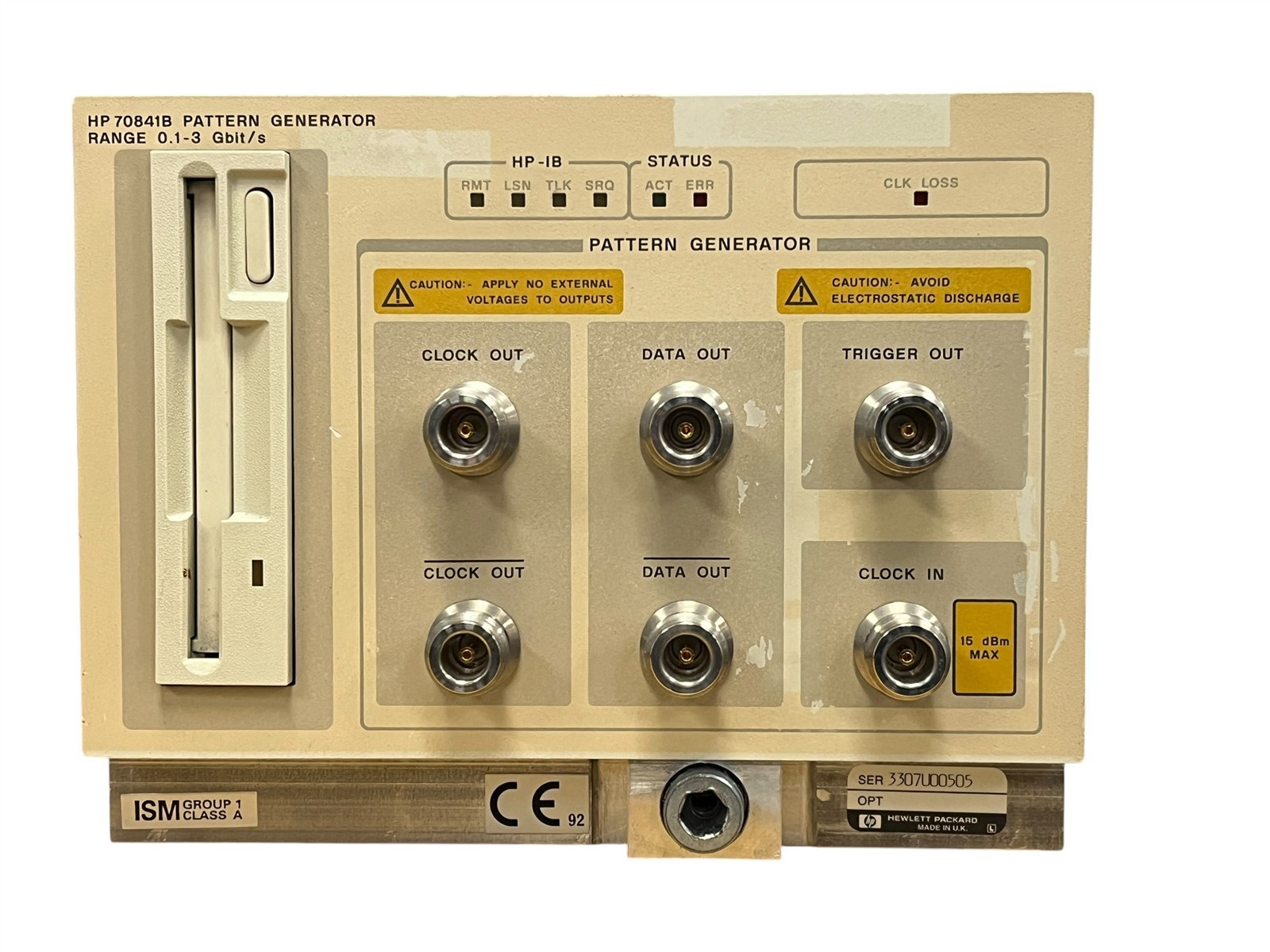 Hewlett Packard HP 70841B Pattern Generator Range 0.1-3 Gbit/s