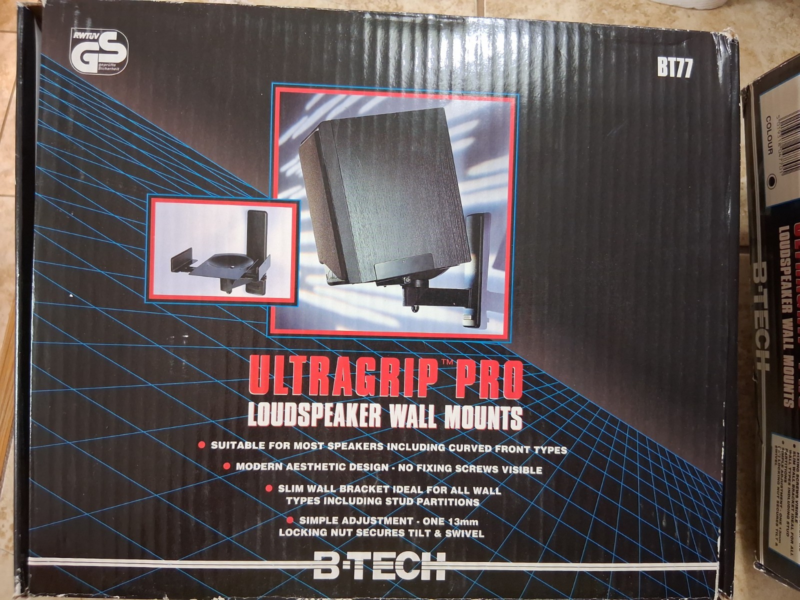 B-Tech Ultragrip Pro loudspeaker wall mount- New in open box- Part # BT77
