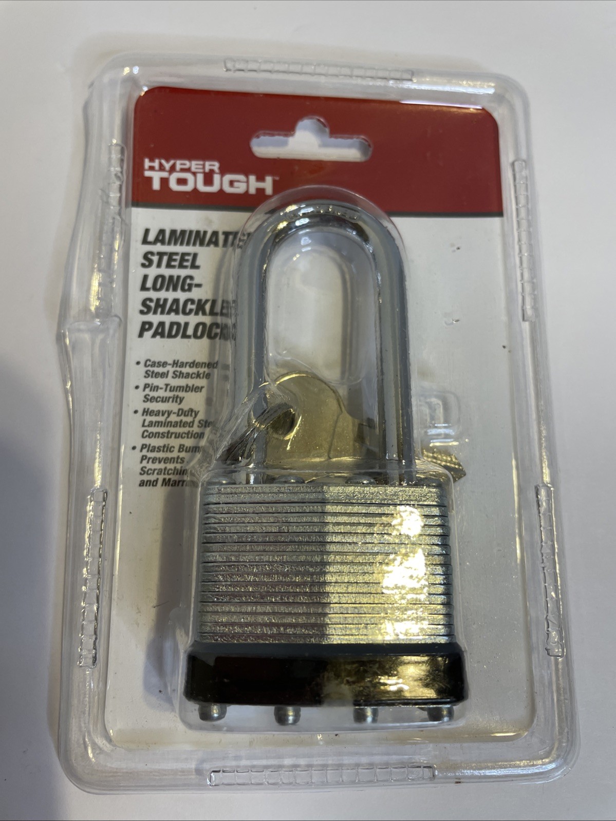 Hyper TOUGH Laminated Steel Long Shackle Padlock  Brand New