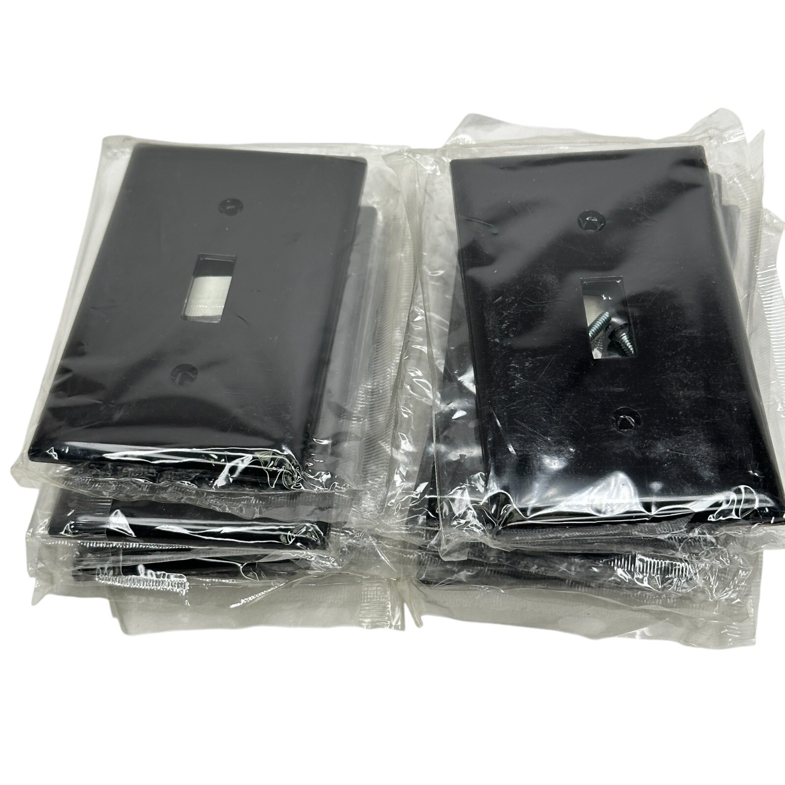 Lot of 10 Cooper Wiring Devices 5134BK 1-Gang Toggle Nylon Standard Wallplates
