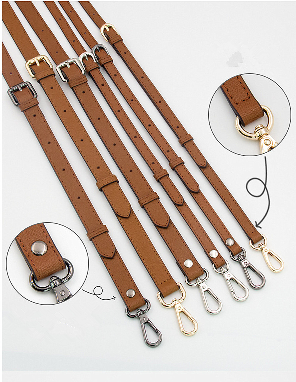 Brown Cross Genuine Leather Shoulder Crossbody Handbag Adjustable Bag Strap