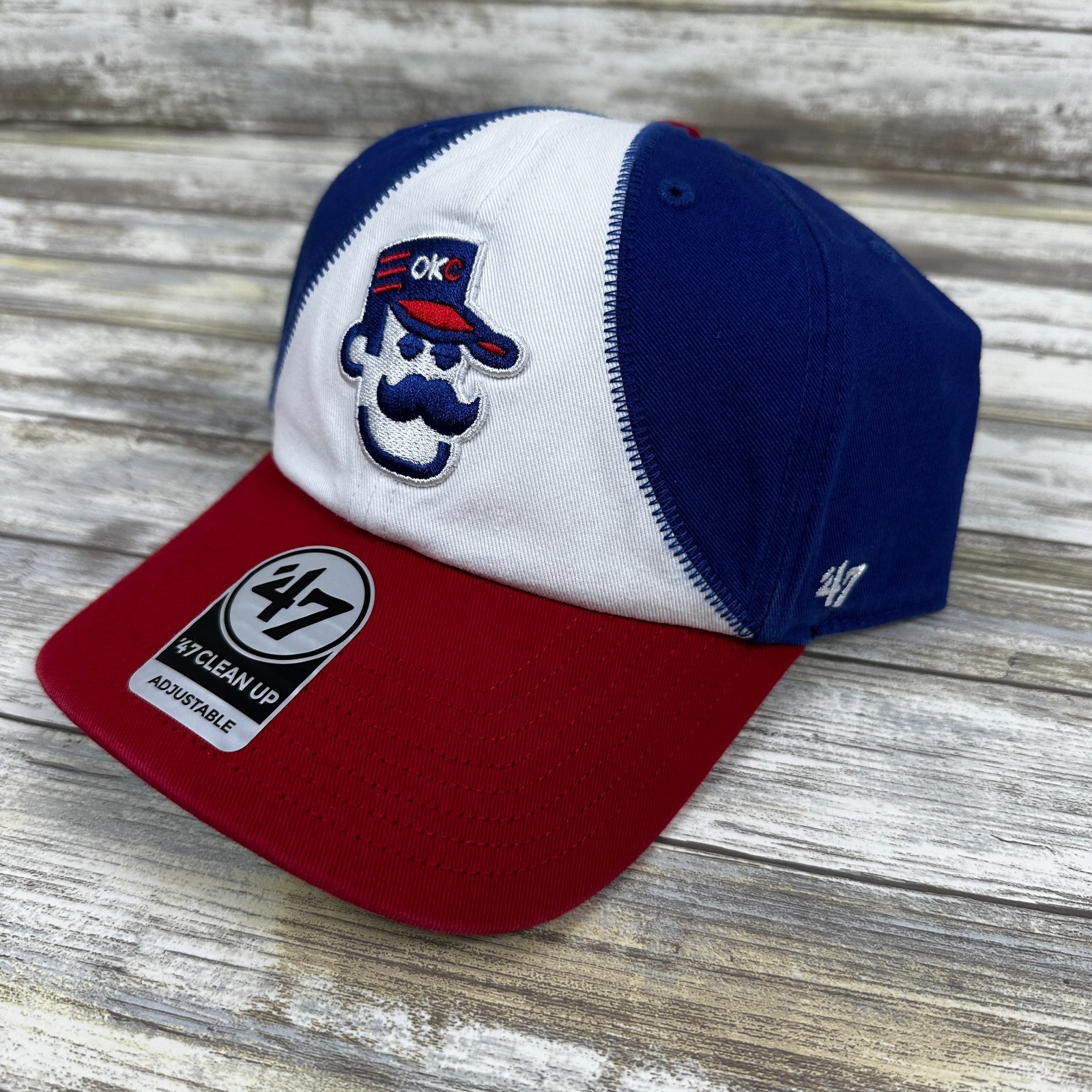 OKC 89ers Abner 47 Clean Up Mens Strapback Hat Comets Dodgers MiLB Throwback