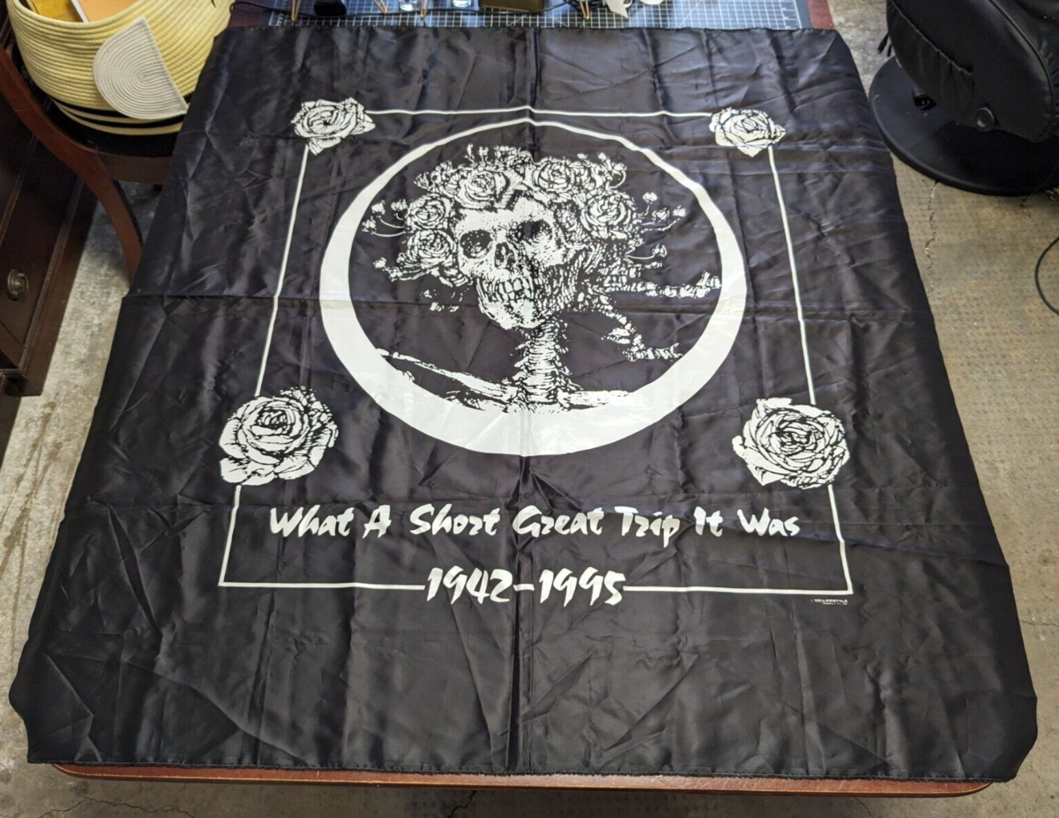 1995 Grateful Dead Jerry Garcia Printed Fabric Tapestry