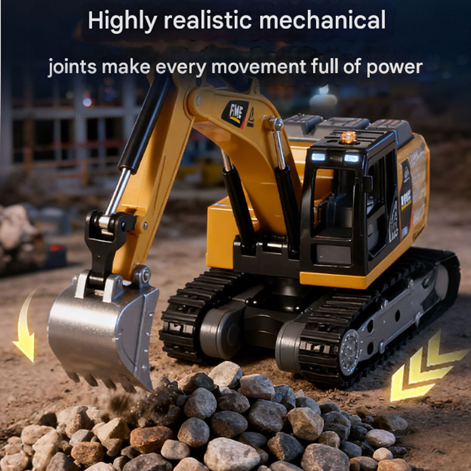 1/64 Remote-controlled alloy forklift Engineering vehicle Tabletop toys Model