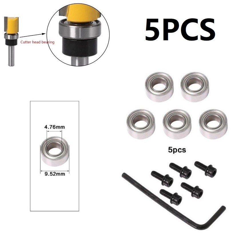 Router Bit Bearing Steel-Bearing For Flush Trim Inner 4.76-Outer 9.52mm