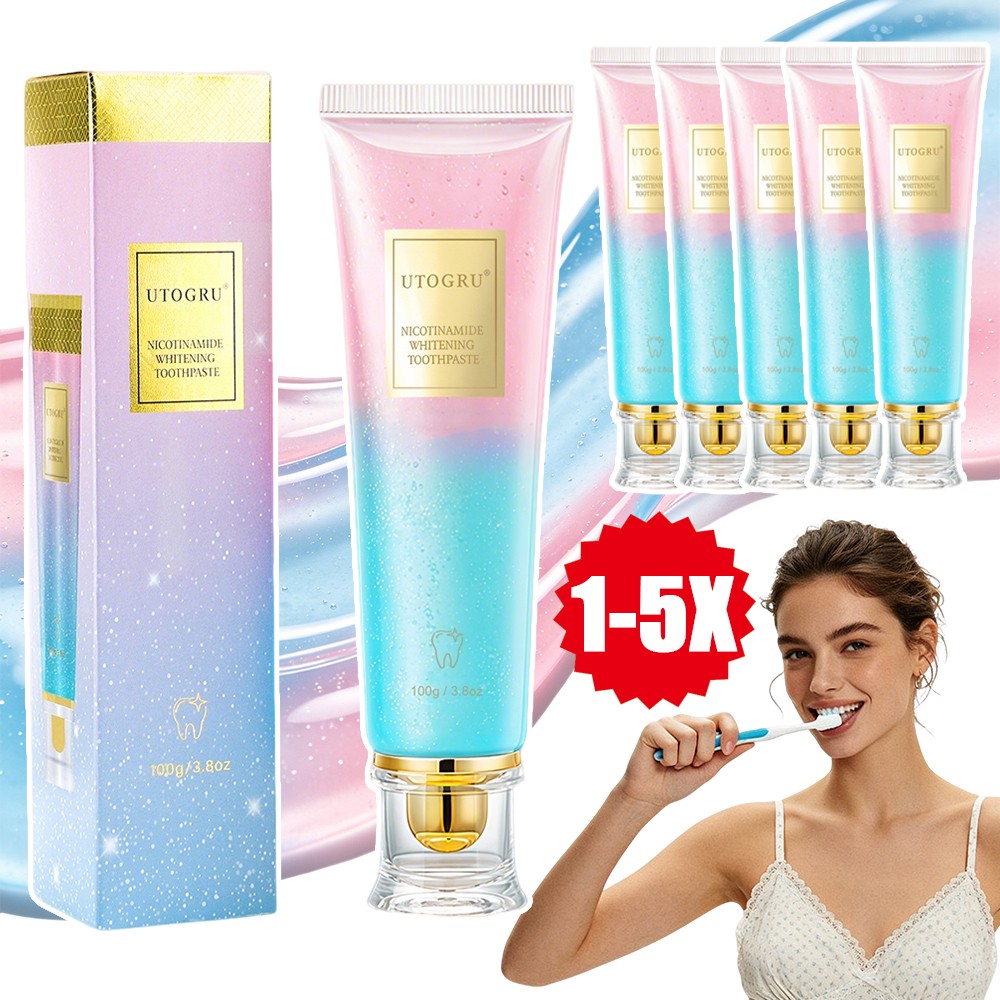 1-5 Pack UTOGRU Niacinamide Whitening Toothpaste for Radiant White Teeth Care US