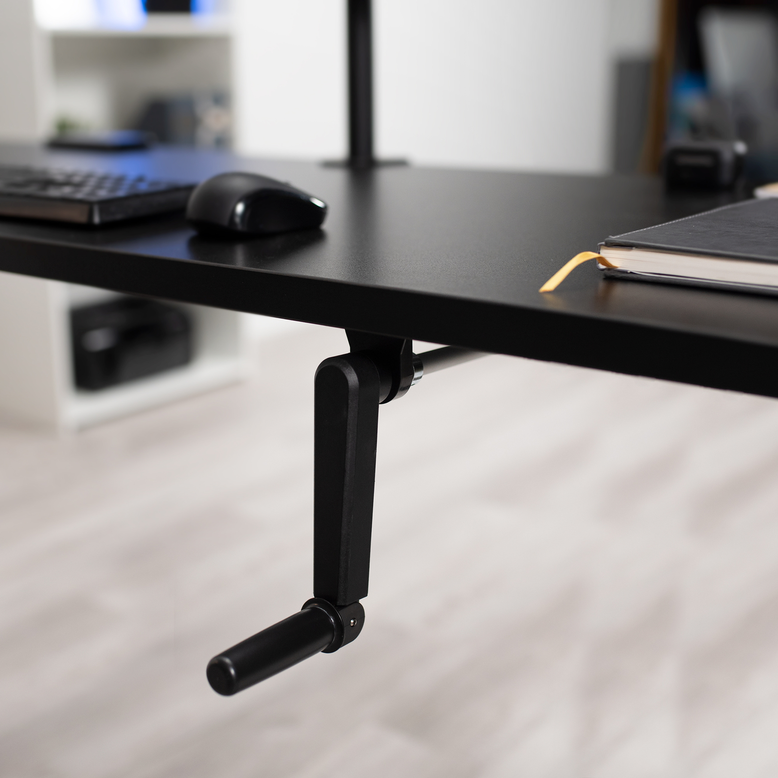 VIVO Manual 71” x 30” Stand Up Desk, Dark Walnut Table Top, Black Frame