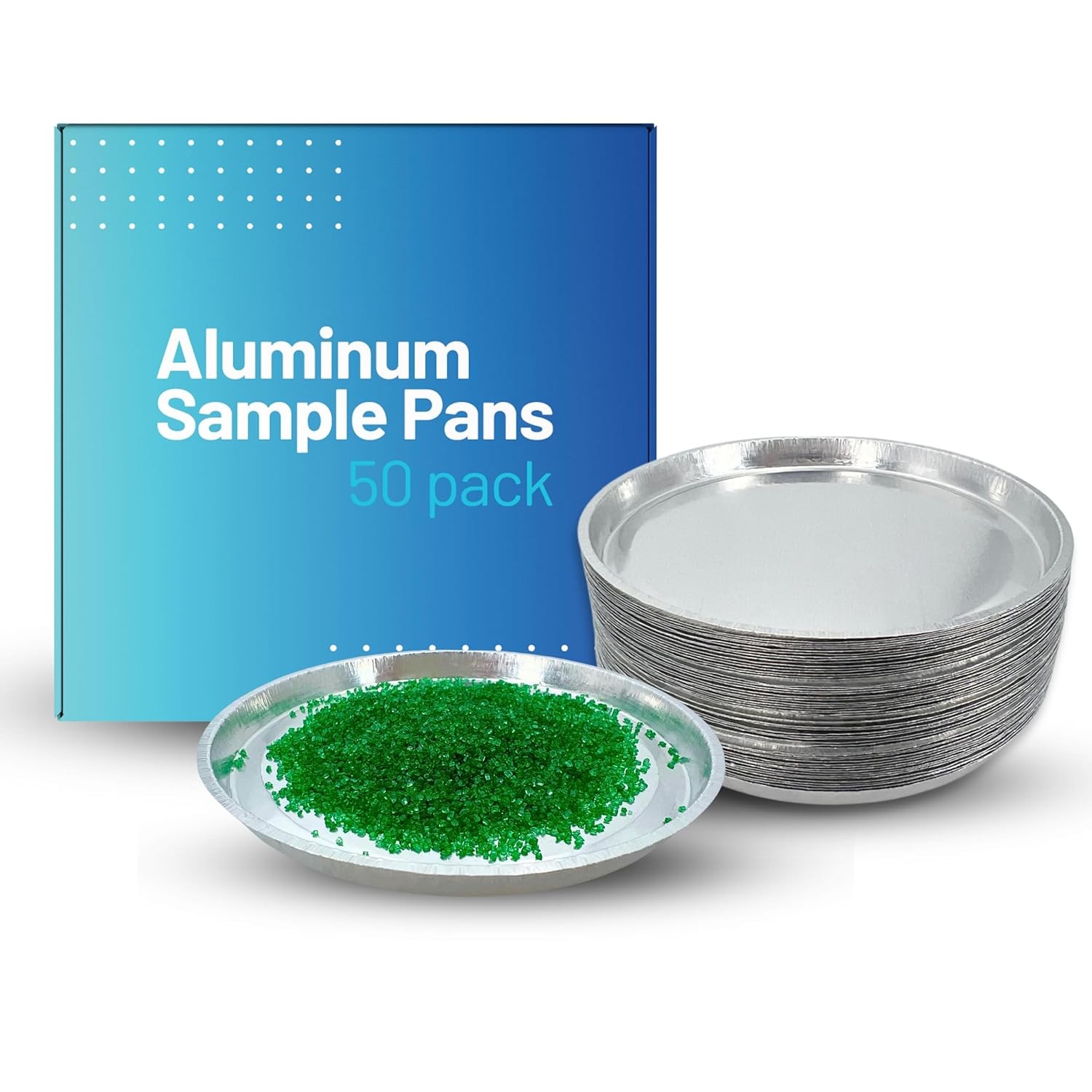 Aluminum Sample Pans for Moisture Analyzer (50 Pack) 90mm Round Lab Trays,...