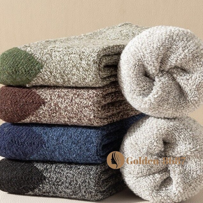 5 Pairs Men Wool Crew Warm Thermal Design Sport Heavy Duty Work Boots Socks 7-11