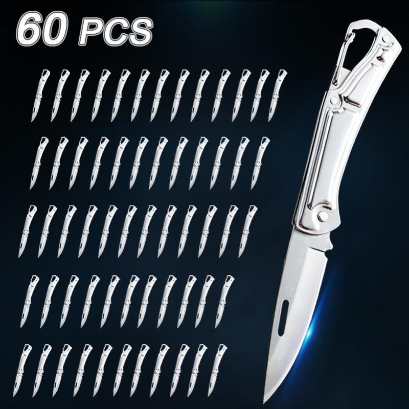 60PCS Stainless Steel Folding Knife Handcrafted Utility Knife for Carving Crafts