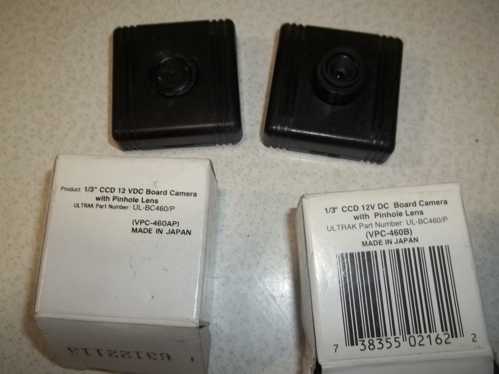 lot of 2 1/3 ccd 12vdc board camera pinhole lens vpc-460Ap Ultrak UL-BC460/P