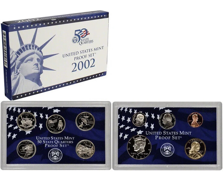 2002-S Proof Set United States US Mint Original Government Packaging Box & COA