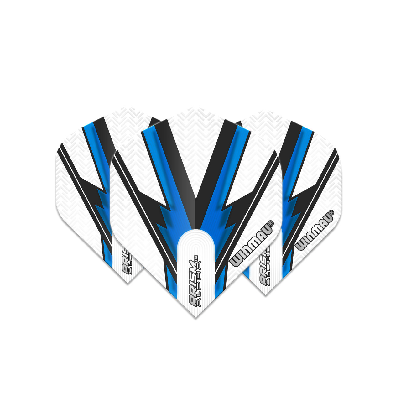 Winmau Prism Alpha Standard Dart Flight - White. Blue & Black