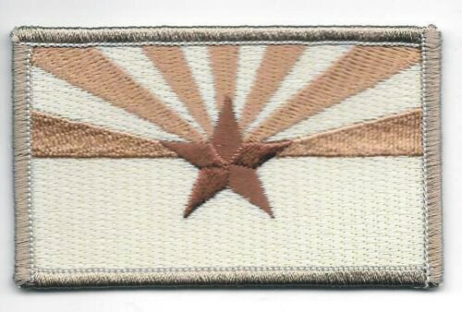 Arizona Flag Patch Tan Coyote Brown Tactical Morale Desert Embroidered Hook Back
