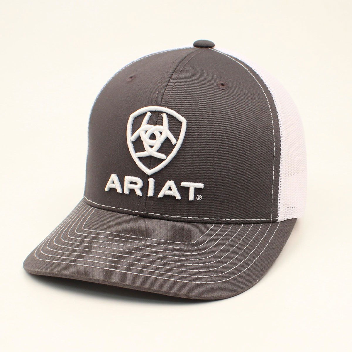 Ariat Grey Logo Patch Centered - Hats Cap - A300003206