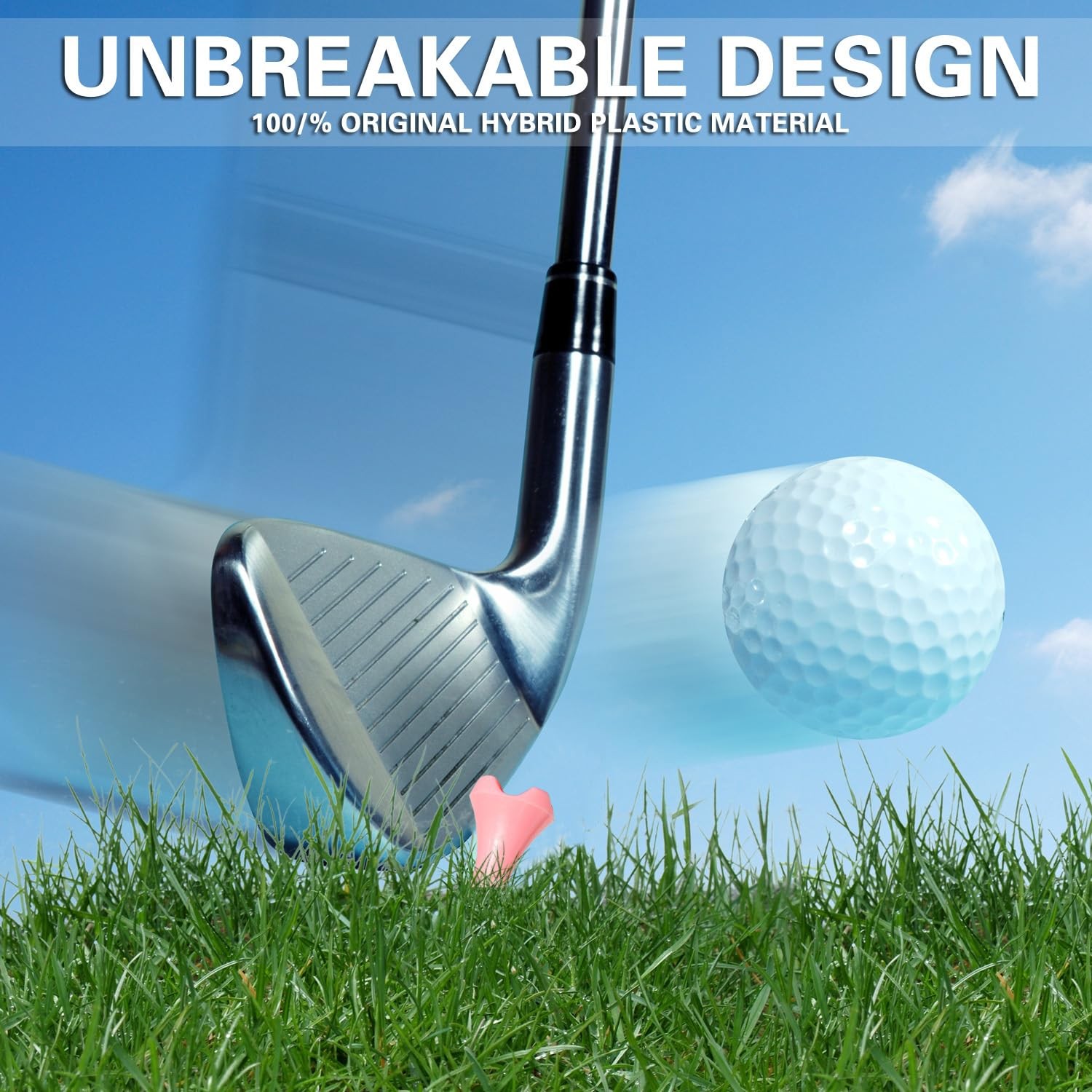 Durable Plastic Golf Tees 60Pack 23/4" & 31/4" Sizes, Assorted Colors
