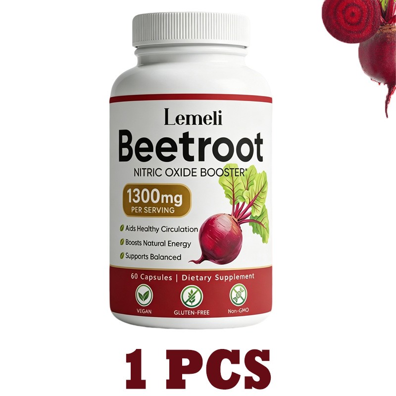 5 PCS Share Lemeli Beetroot - 1300mg, Lemeli Beet Root Supplement 60 Capsules