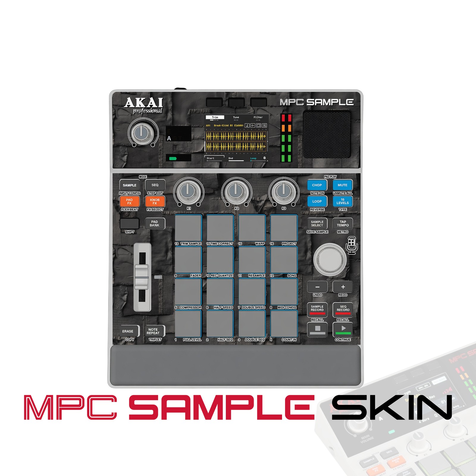 Akai MPC Sample Skin / Black Red Circuit