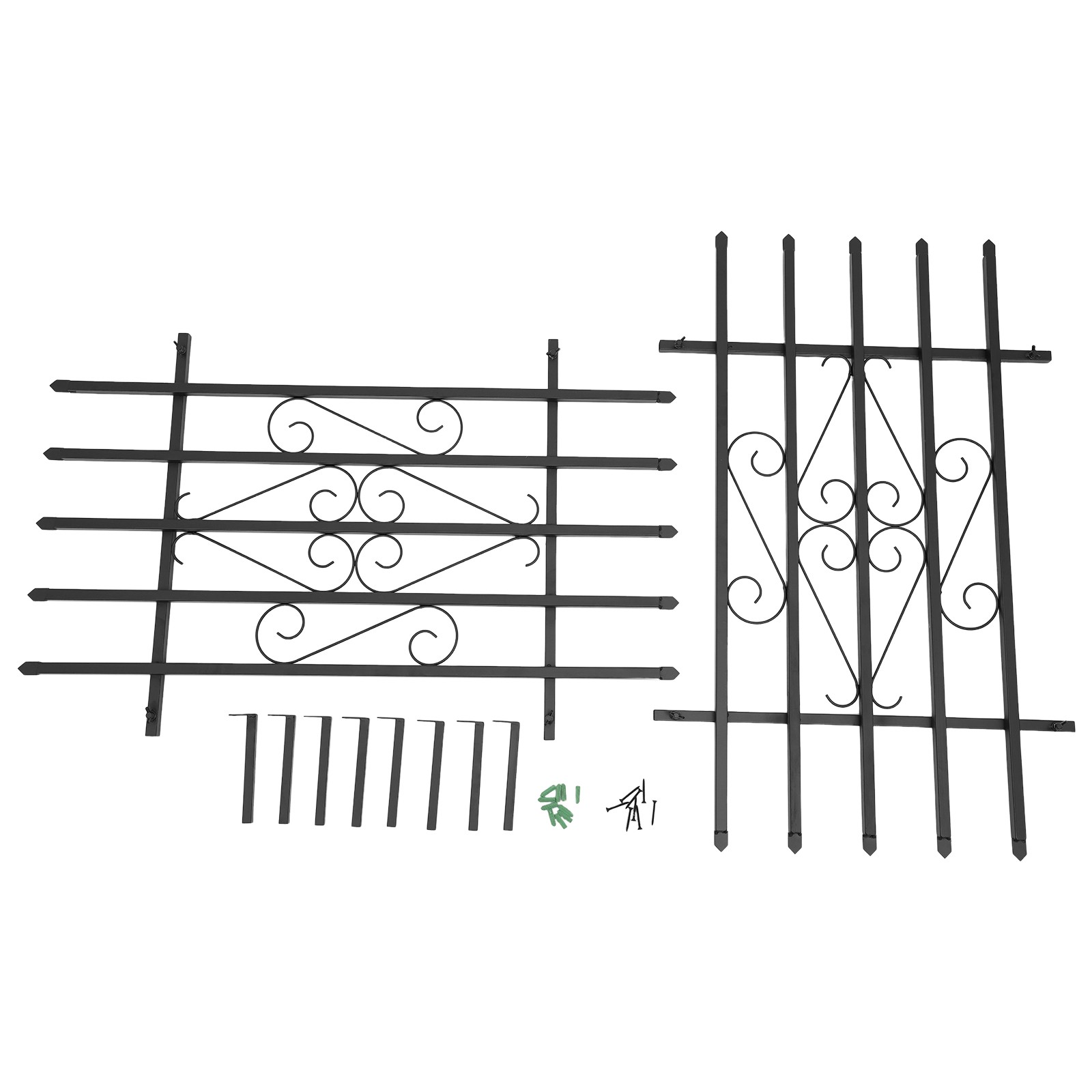2 PCS Black Window Bar Guard Window Security Bars Sturdy Window Guard For Home