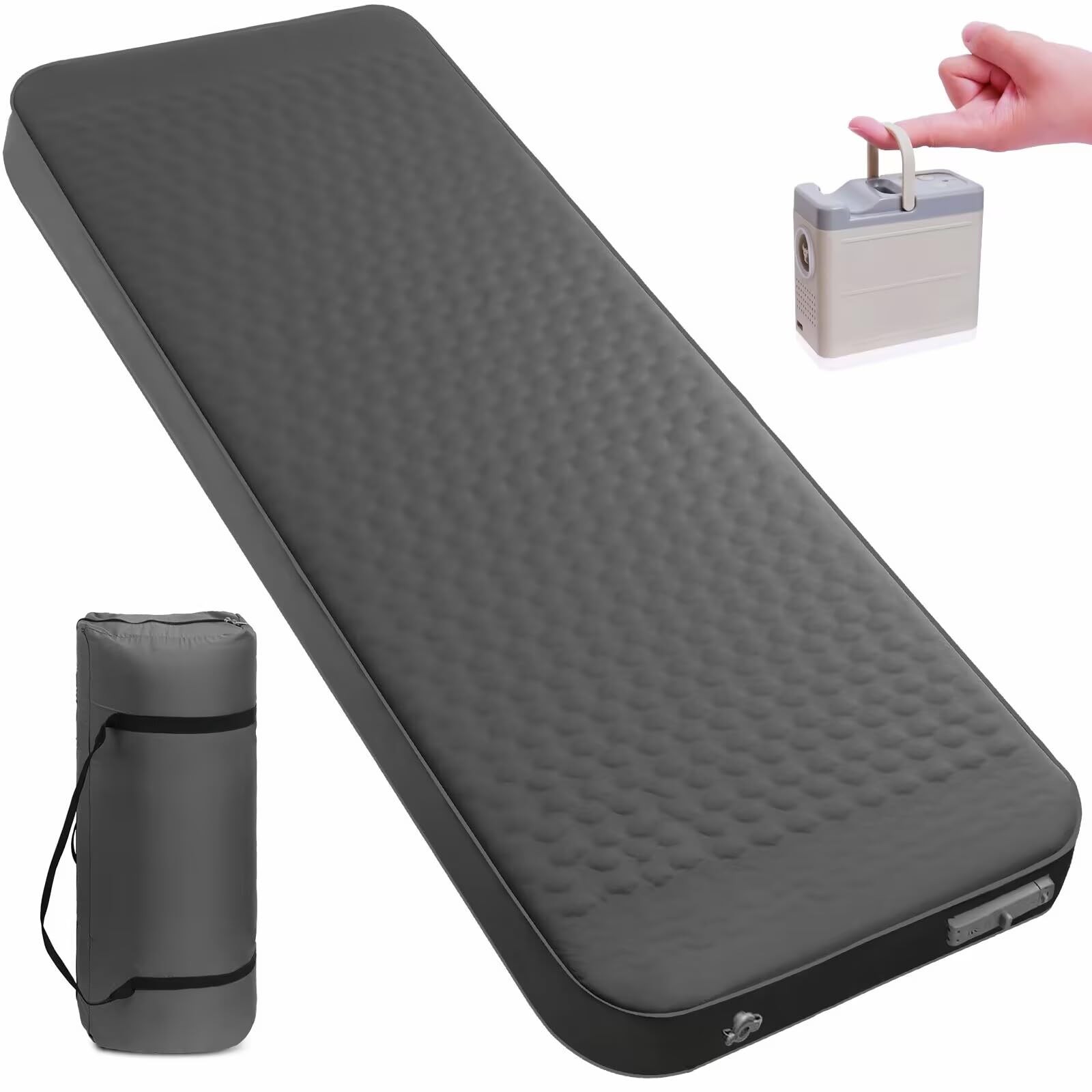 TPYOCQU Self Inflating Sleeping Pad Electric Pump 4" Ultra-Thick Memory Foam