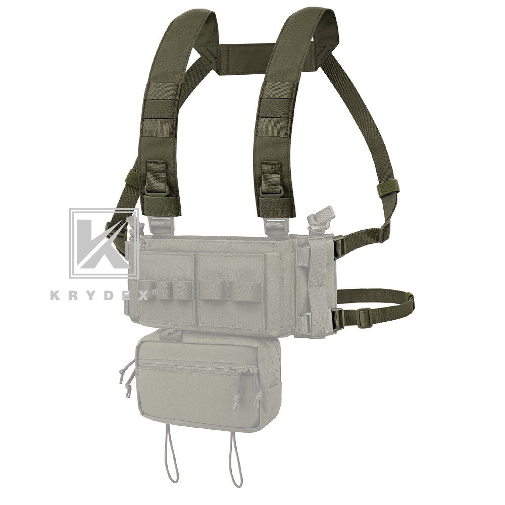 KRYDEX Tactical Shoulder Fat Strap Back Strap for Chest Rig Placard Ranger Green