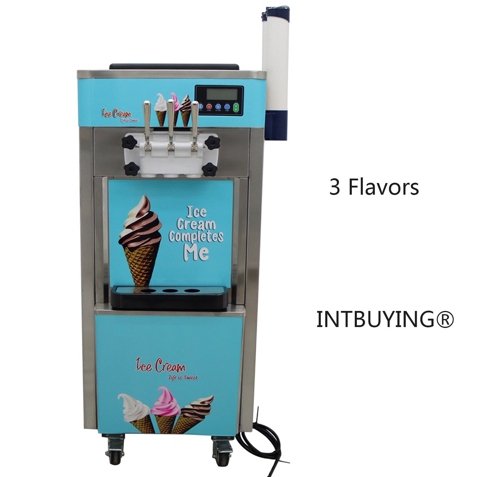 3 Flavors Soft Ice Cream Machine 20-30L/h Output Capacity LCD Display Controller