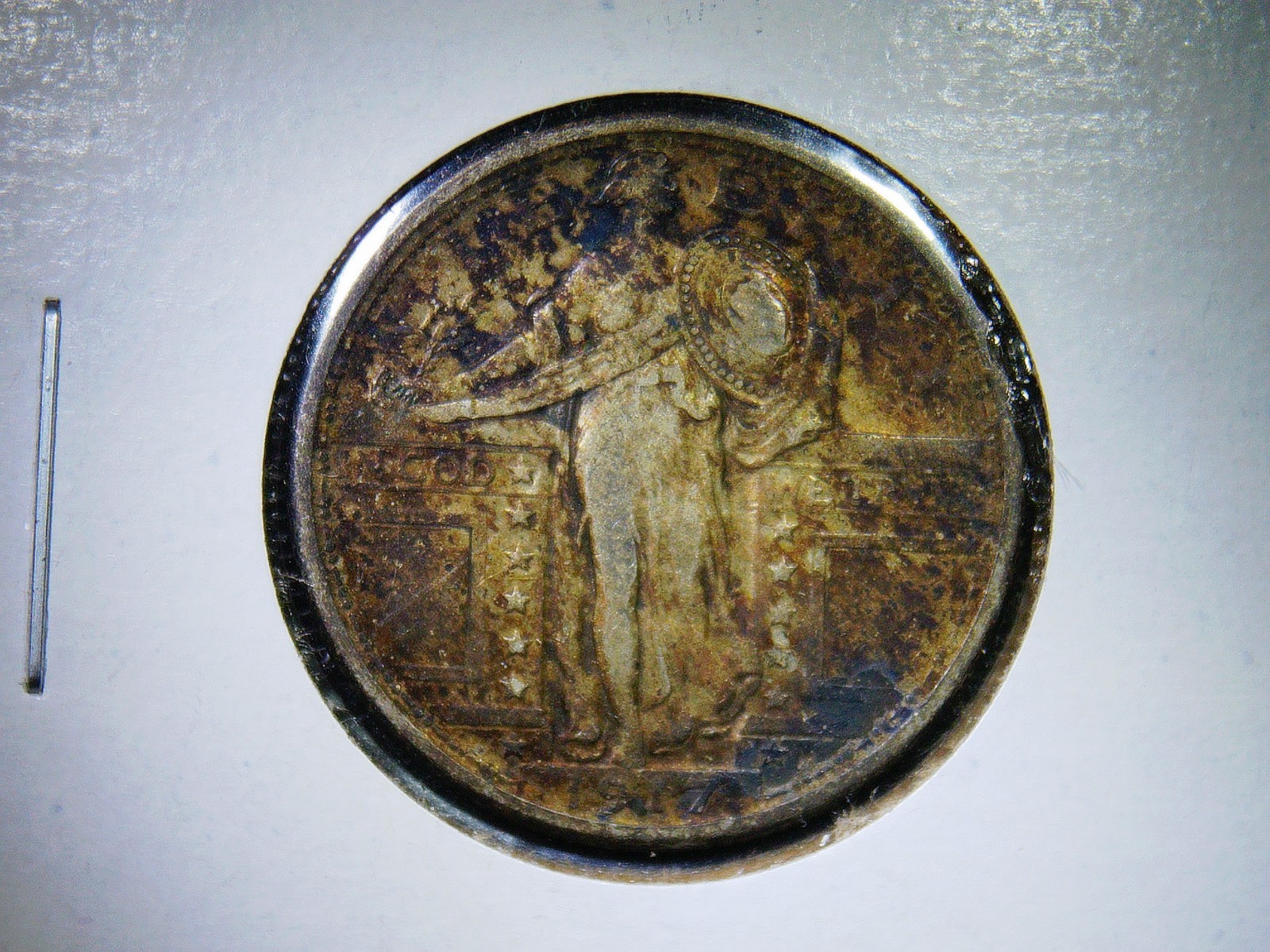 1917 Standing Liberty Quarter Type 1 XF Toned Uncertified Silver Coin