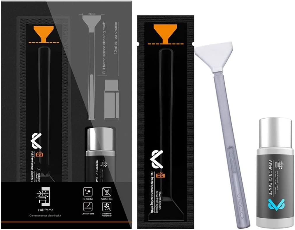 VSGO VS-S03E Full Frame Sensor Cleaning Kit, 12pcs Swabs & 10ml...