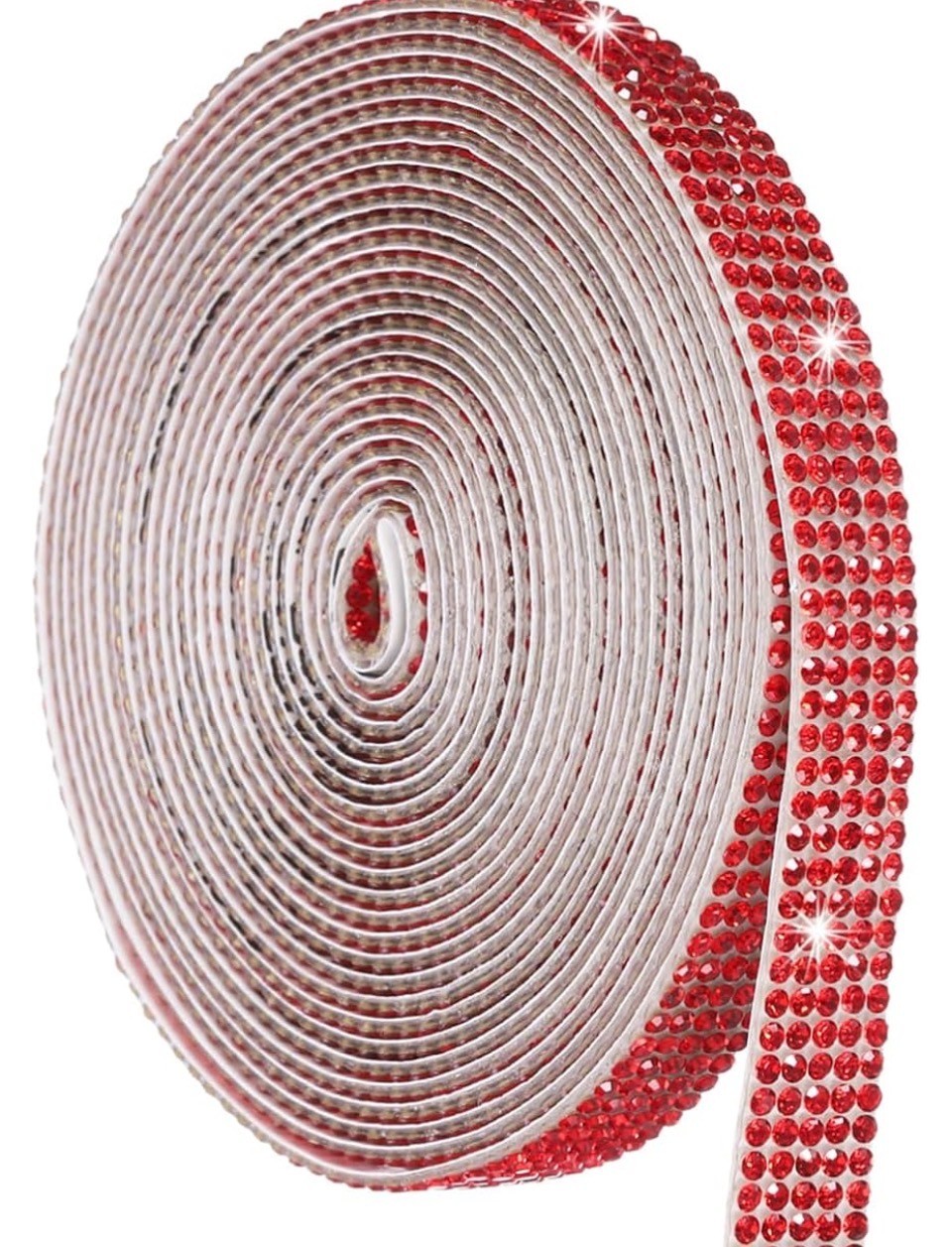 4 Yards of Self Adhesive Crystal Red Rhinestone Ribbon
