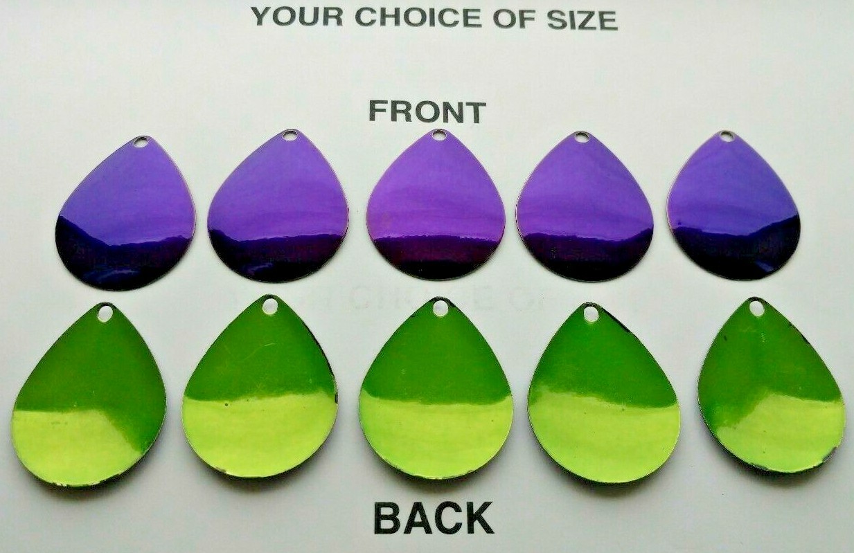 10 sz #00 thru 8 colorado smooth CANDY PURPLE /green SPINNER BLADES worm harness