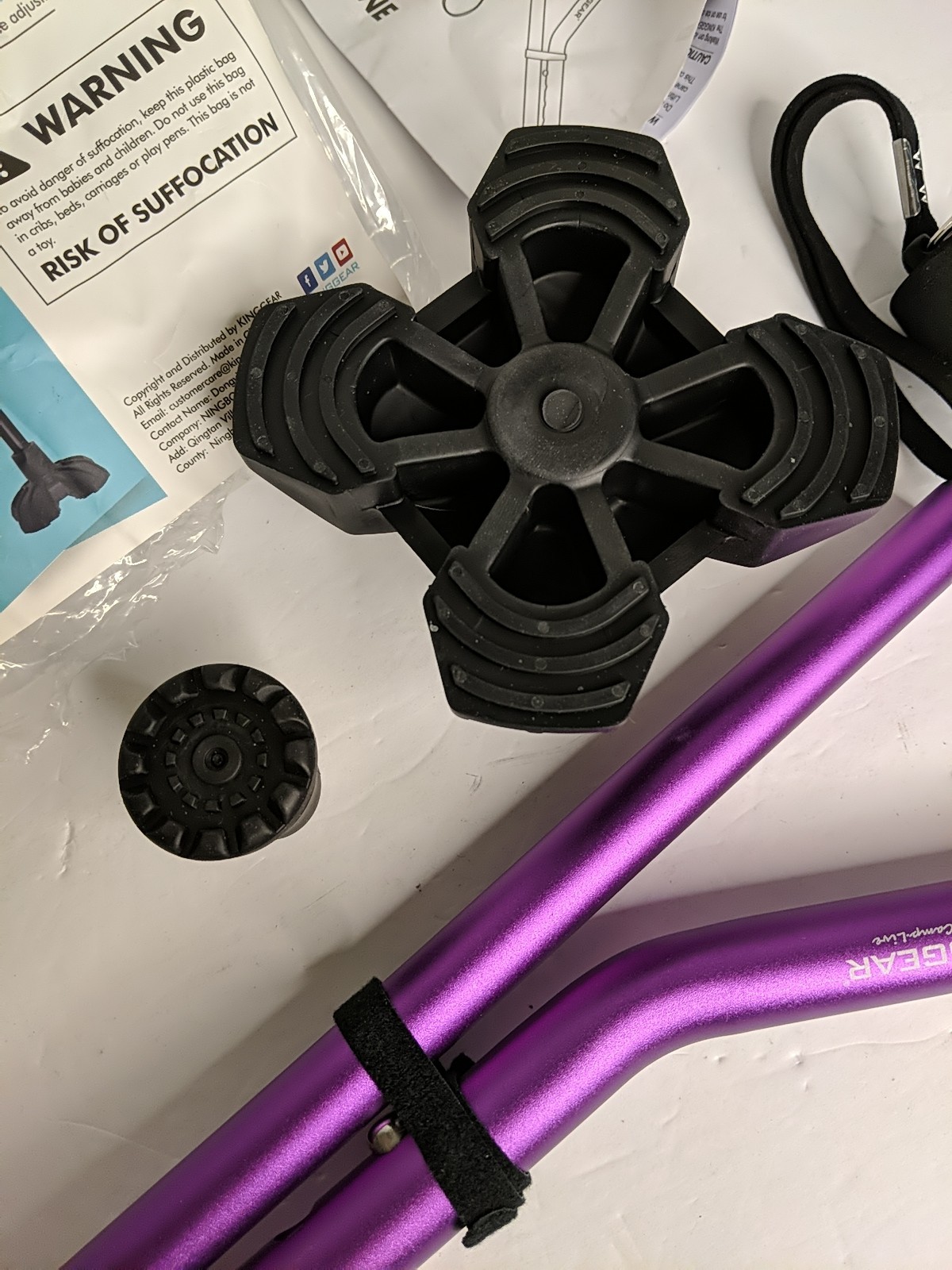 Kinggear Offset Walking Cane Lightweight and Sturdy Offset Purple Stick