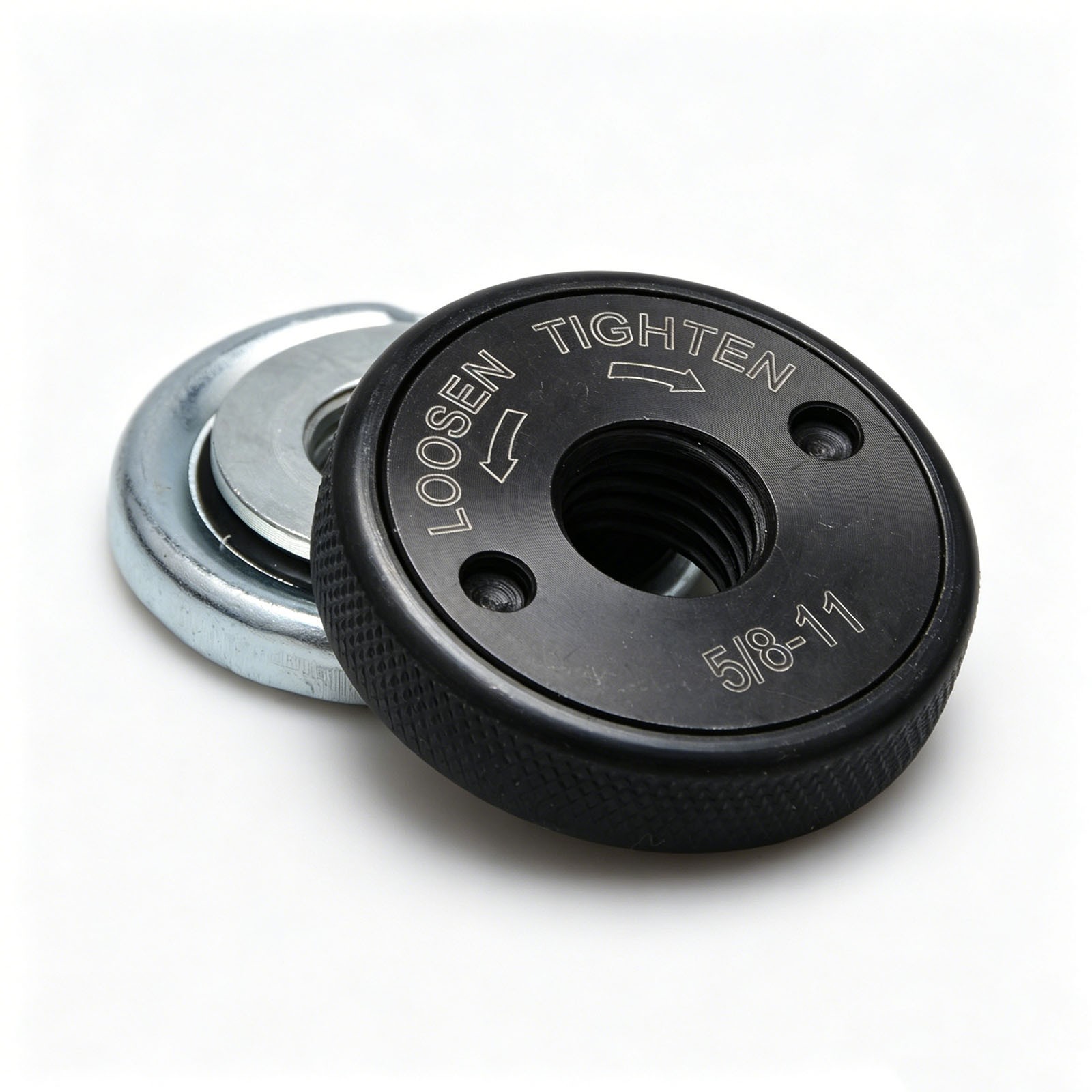 5/8"-11 Angle Grinder Flange Nut Kit Tool-Free Quick Change D-Ring Knurled Nuts