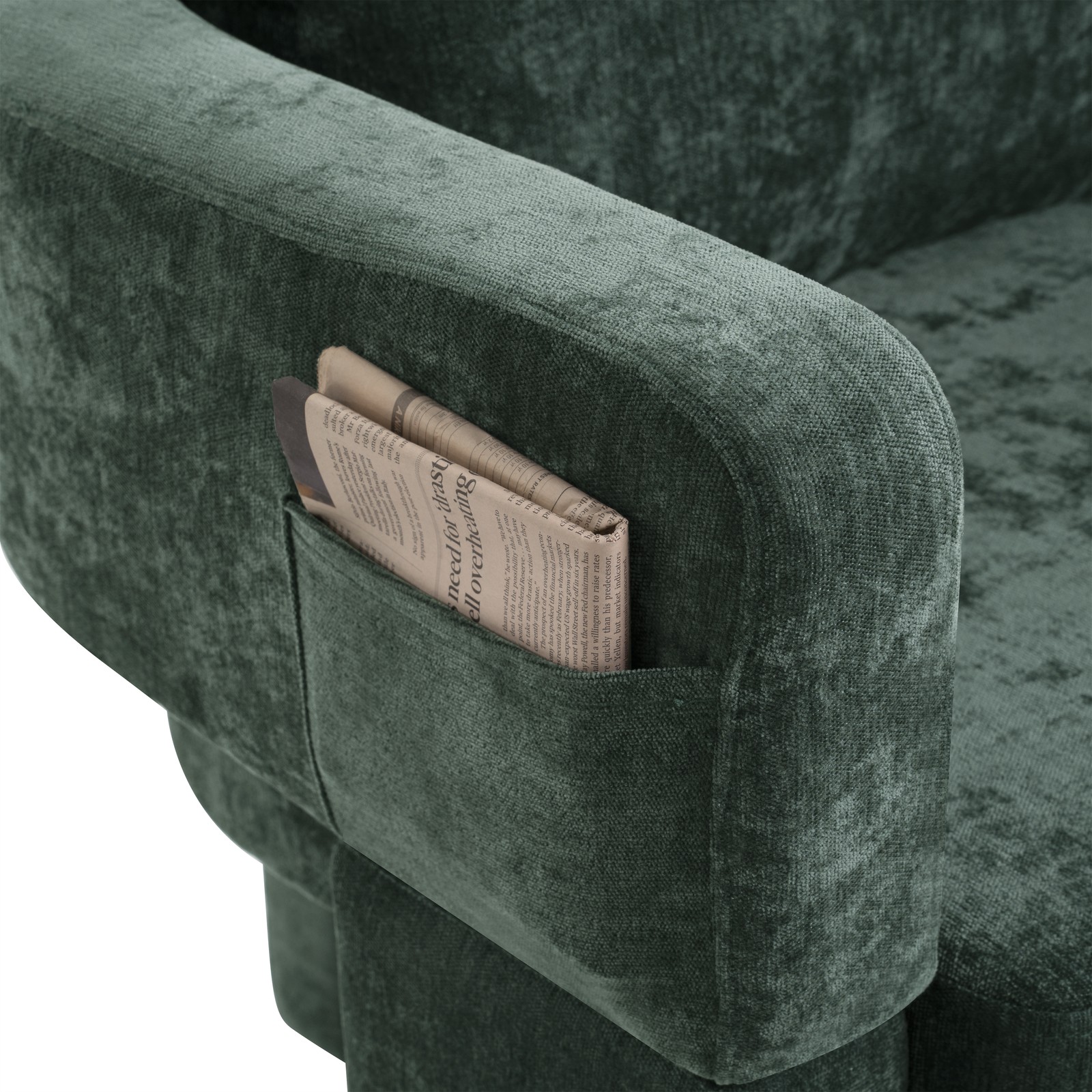 Modern 3-Leg Chenille Dining Chair with Ergonomic Arms & Removable Pillow, Comfy