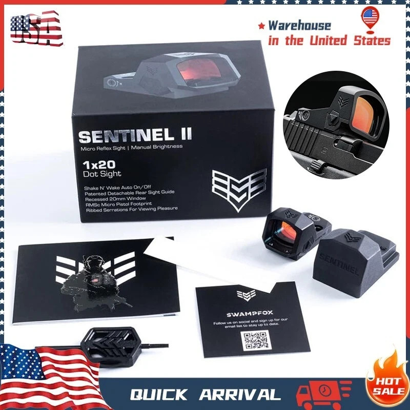 Swampfox Sentinel II 1X20mm Green Red Dot sight RMSc 3 MOA Optic Sight