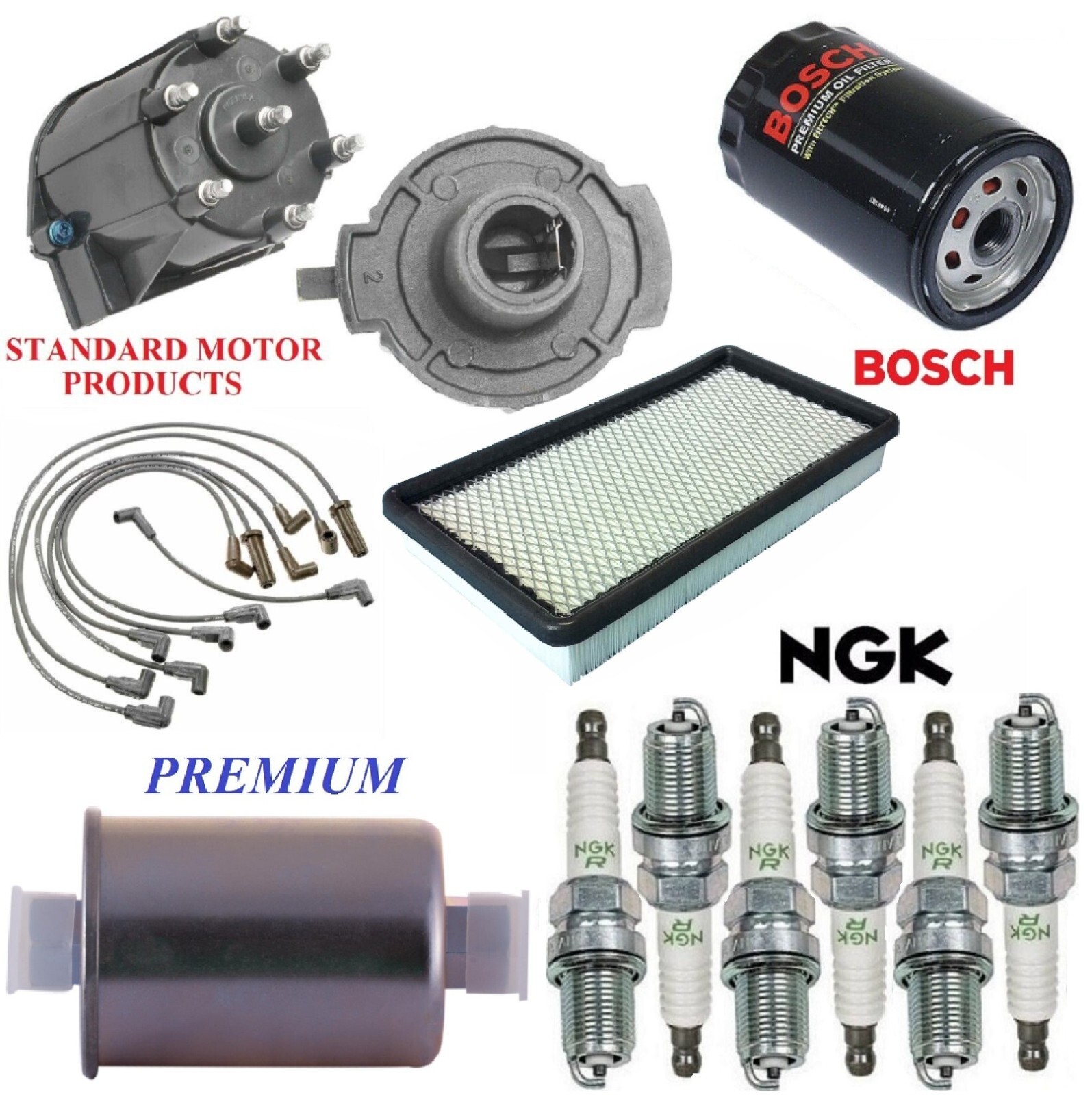 Tune Up Kit Filters Cap Wire Plugs For CHEVY S10 BLAZER V6; 4.3L; Nat. Asp 93-94