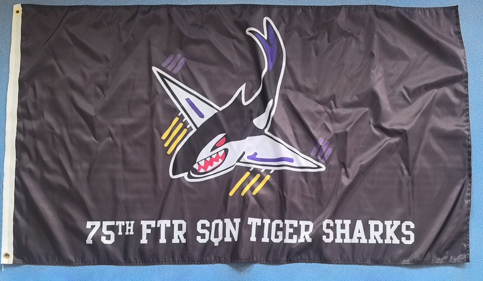 USAF 75th Fighter Squadron "Tiger Sharks" 3x5 ft Single-Sided Flag Banner