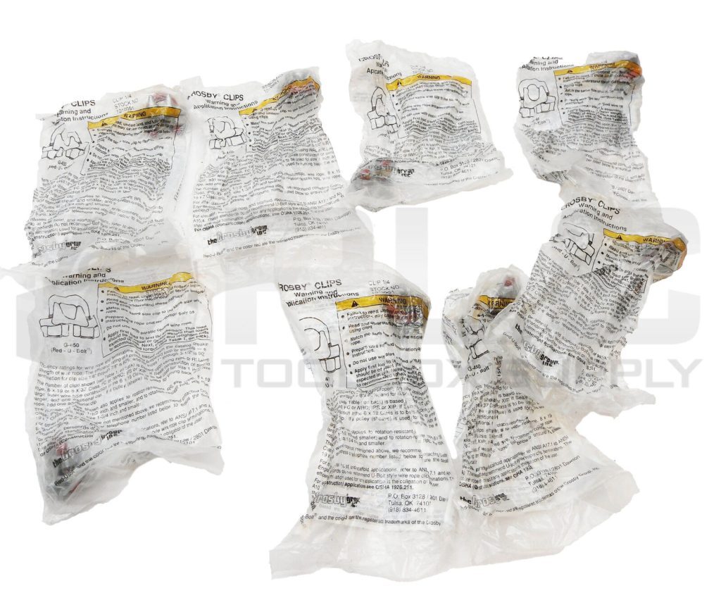 LOT OF 8 SEALED NEW CROSBY G-450 RED U-BOLT 1/4"