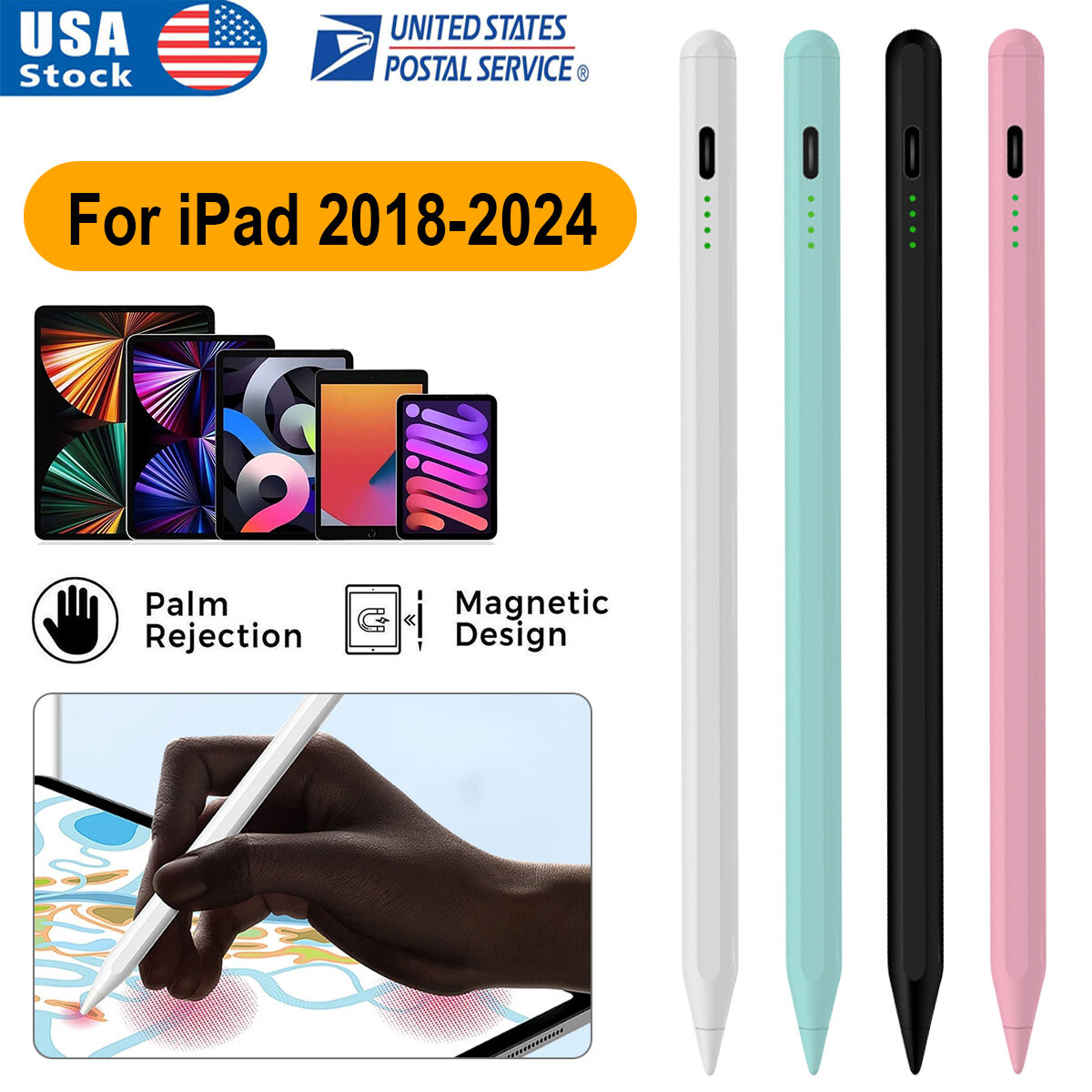 Stylus Pen For Apple iPad 10/9/8/7/6th Gen Pro 11" &12.9" Air 5/4/3rd Mini 5/6th