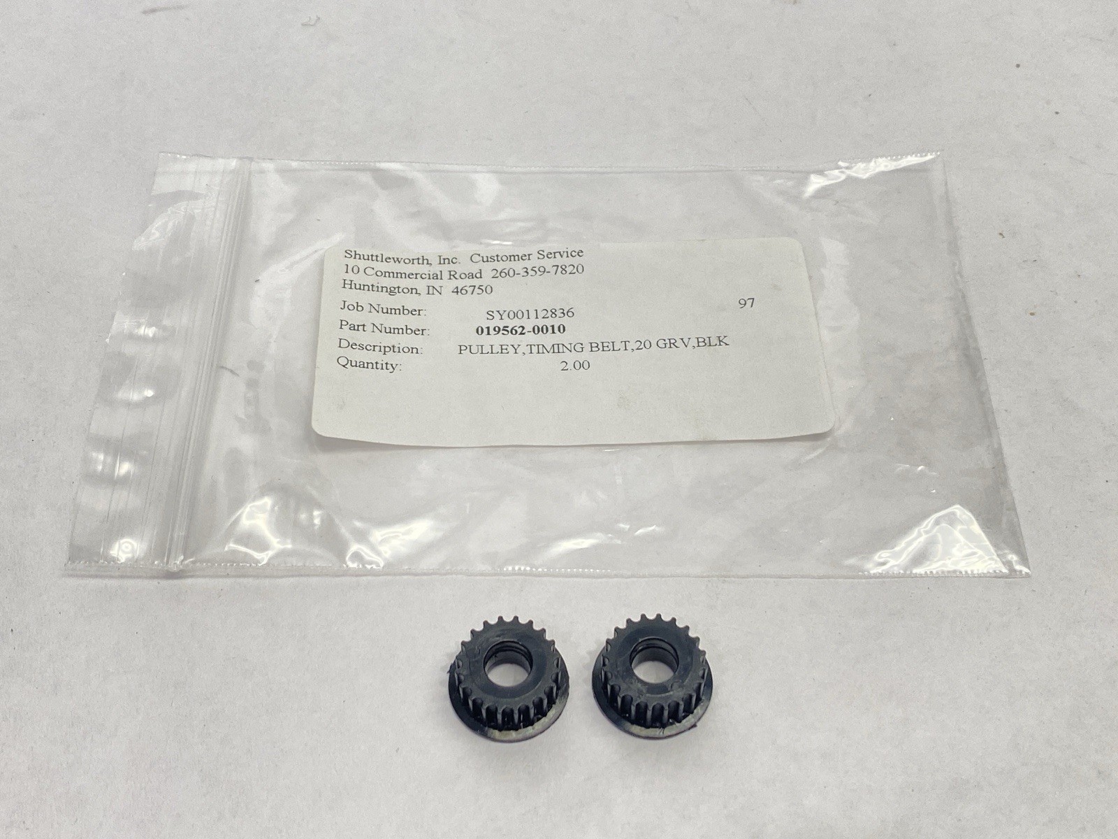 Shuttleworth 019562-0010 Timing Belt Pulley 20 Groove LOT OF 2
