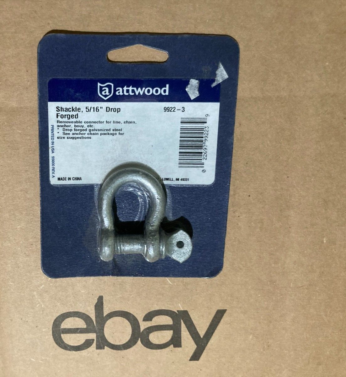 4 of Attwood Shackle Forged 5/16" Drop 9922-3 NIP