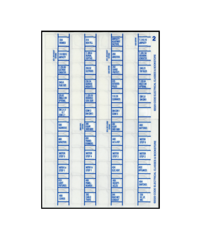 2017 NEC Code Book tabs by Tom Henry