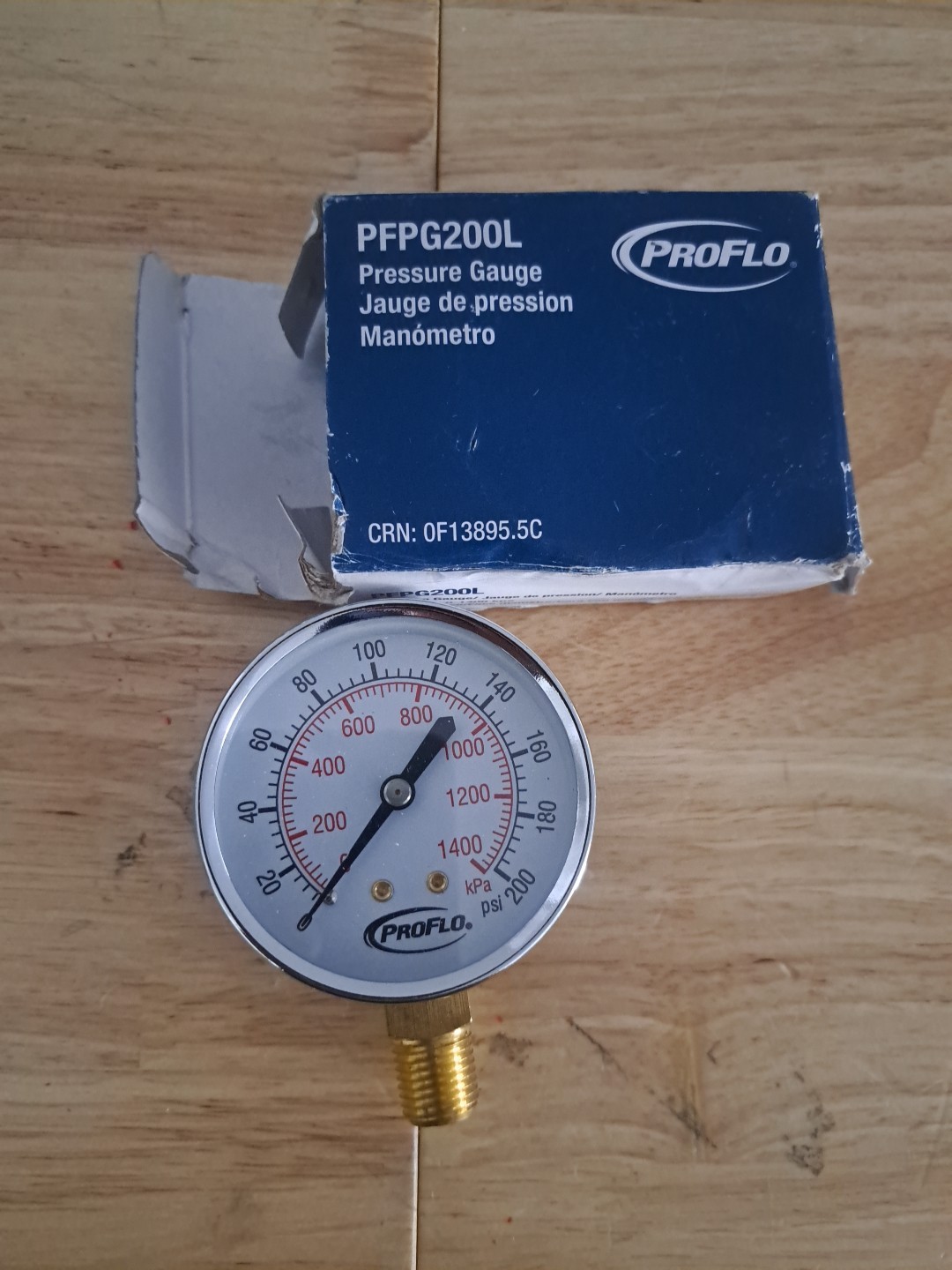 PROFLO PFPG200L 2-1/2" Dia Face Pressure Gauge  0-200 Psi 1/4" NPT Connector