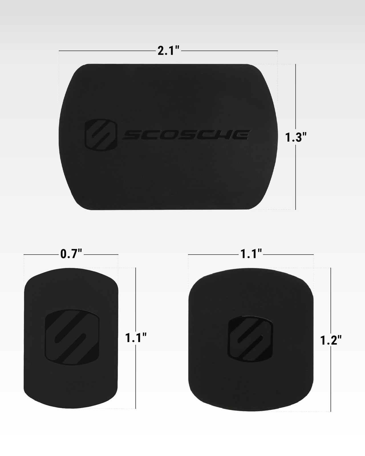 Scosche MAGRKI MagicMount Replacement Metal Plate Kit, 3 Plates, Black