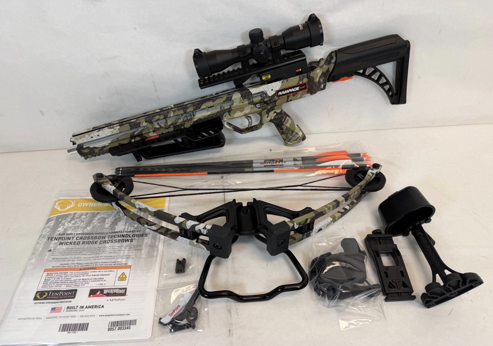 Wicked Ridge Rampage XS, Rope Sled, Adjustable Stock, Pro-View 400 Scope