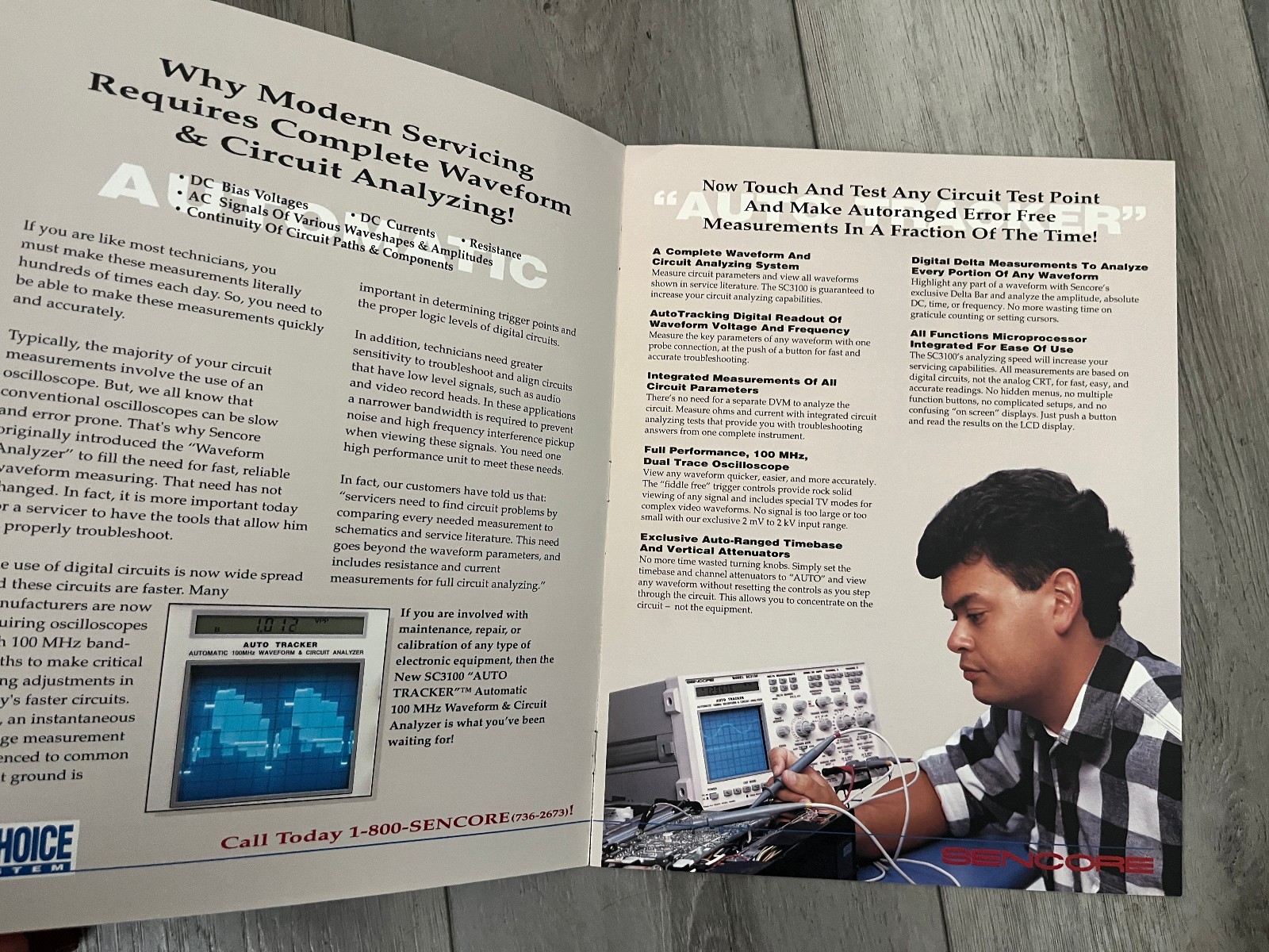 Sencore SC3100 Auto Tracker Waveform Circuit Analyzer Oscilloscope Brochure